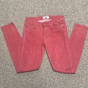 Paige ultra skinny red jeans